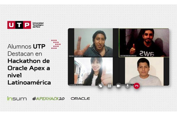 Alumnos UTP ocuparon el segundo lugar en Hackathon a nivel Latinoamrica organizada por Oracle Apex