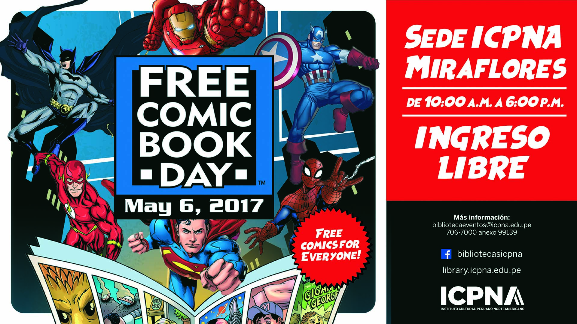Maana se celebrar el Free Comic Book Day en el ICPNA